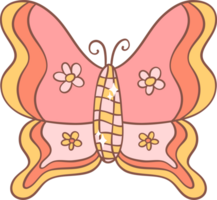 retro primavera mariposa maravilloso dibujos animados garabatear dibujo png