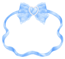 blå kokett ram rektangel form estetisk vattenfärg png