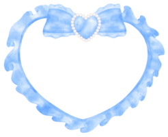 blu civetta telaio cuore forma estetico acquerello png