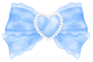 Blue Coquette bow aesthetic watercolor png