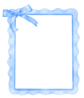 blauw coquette kader rechthoek vorm esthetisch waterverf png