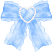 blauw coquette boog esthetisch waterverf png