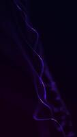 verticale vidéo - élégant numérique fractale vague Contexte avec doucement en mouvement rose et violet néon lumière poutres. cette minimaliste abstrait La technologie Contexte est plein HD et boucle avec copie espace. video