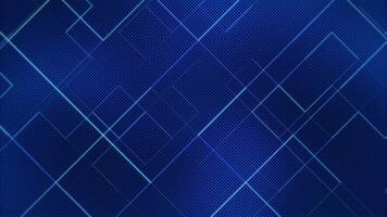 blauw abstract meetkundig beweging achtergrond met een halftone dots patroon en gloeiend lijnen en vormen. vol hd en looping getextureerde animatie. geschikt net zo een zakelijke of bedrijf achtergrond. video