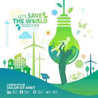 Environment. Let's Save the World Together vector