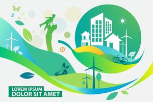 ambiente. vamos salvar el mundo juntos vector