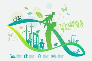 Environment. Let's Save the World Together vector