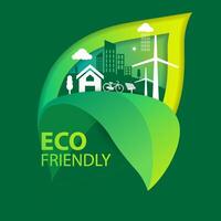 Ecology.Green cities help the world with eco-friendly concept ideas.vector illustration vector