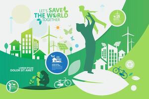 Environment. Let's Save the World Together vector