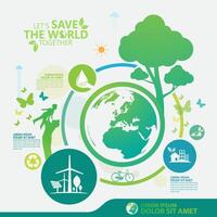 Environment. Let's Save the World Together vector