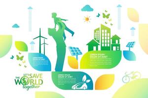 Environment. Let's Save the World Together vector