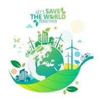 Environment. Let's Save the World Together vector