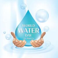 mundo agua día , salvar el agua logo diseño modelo vector