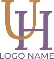 UH initial letter logo design vector