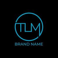 TLM circle initial monogram logo design vector