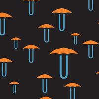 Umbrella pattern on black background vector