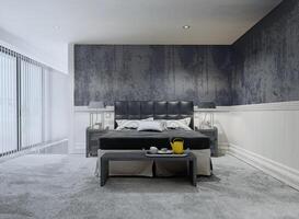 Modern bedroom interior. photo