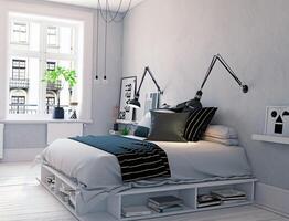 modern bedroom interior. photo