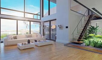 modern house interior design. photo