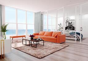 Modern living room interior. photo