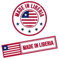 hecho en Liberia sello firmar grunge estilo vector