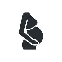 Pregnant woman simple icon. isolated vector illustration