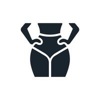 Weight loss icon. women's waist Fitness and health. Vector illustration