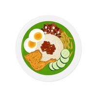 delicioso nasi lemak vector ilustración logo