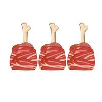 Chicken drumsticks or chicken lollipop Wrapped in Beef Bacon vector illustration logo