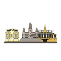 Camboya tampón tradicional templo vector