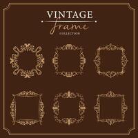 Vintage frames set. Retro design elements. illustration. vector