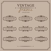 Vintage frames set. Retro design elements. illustration. vector