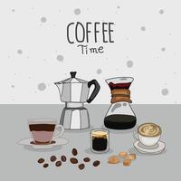 Coffee time graphic design set. Vector illustration.