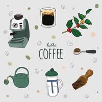 Coffee shop hand drawn doodle set. Vector illustration.