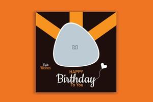 Birthday Social Media Post Design, Birthday Template, Birthday Social Media Design. vector