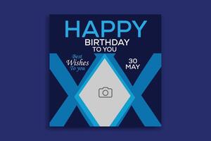 Birthday Social Media Template, Birthday Banner. vector