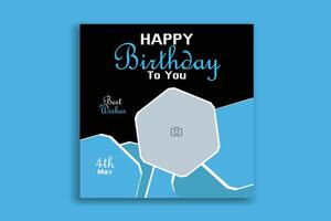 Birthday Social Media Post Design, Birthday Template, Birthday Social Media Design. vector