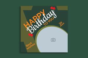 Birthday Social Media Template, Birthday Banner. vector