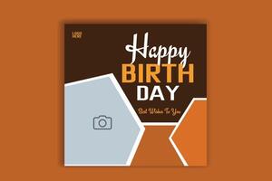 Birthday Social Media Post Design, Birthday Template, Birthday Social Media Design. vector