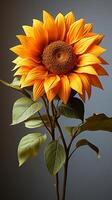 AI generated Sunflower yellow blooming flower seamless wallpaper photo