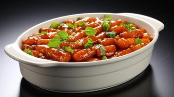 AI generated Tteokbokki Korean traditional spicy food photo