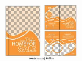 Modern Home For Sale Double Sided Catalog Design vector