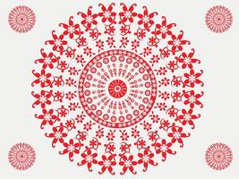 rojo y blanco color vector mandala diseño