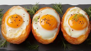 AI generated Egg boiled simple protein food healthy photo