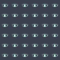 Seamless pattern with human eye, esoteric symbol. Abstract simple vector illustration. Hand drawn ornate background with stylized primitive drawing eye.