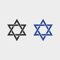 Jewish Star of David isolated vector element icon isolated on grey background.