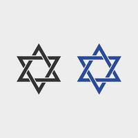 Jewish Star of David isolated vector element icon isolated on grey background.