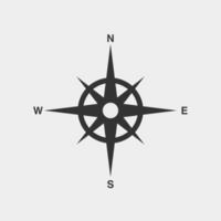 Navigation vector icon. Travel, compass, gps vector silhouette on a grey background