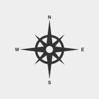 Navigation vector icon. Travel, compass, gps vector silhouette on a grey background