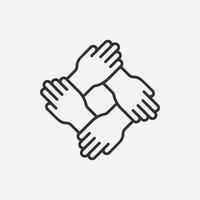 Together icon vector. Friendship symbol. Partnership icon vector. vector